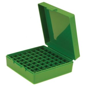 MTM Flip Top Ammo Box 480 Ruger, 50 Action Express, 500 Linebaugh 64-Round Plastic Green