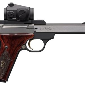 Browning Buck Mark Medallion 22LR Pistol 5.5" Barrel 10+1 Round Stainless Slide Rosewood Grip Matte Black Frame Vortex Crossfire Red Dot