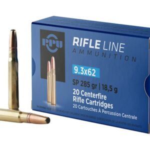 PPU 9.3x62mm Mauser Ammo 285 Grain Jacketed Soft Point Box of 20