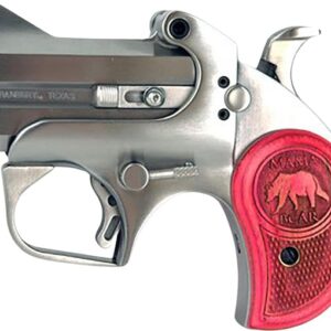 Bond Arms Mama Bear 357 Magnum Over Under Pistol 2.5" Barrel 2 Round Pink Grip Satin Steel Frame