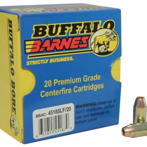 Buffalo Bore 45 ACP +P Ammo 185 Grain Barnes TAC-XP Solid Hollow Point Lead Free Box of 20