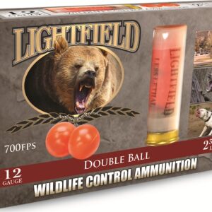 Lightfield Wildlife Control Less Lethal Ammunition 12 Gauge 2-3/4" Mid-Range Rubber Ball Box of 5