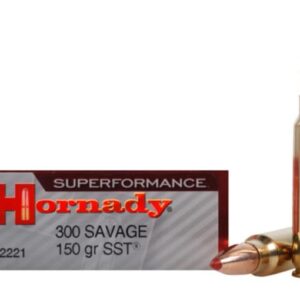 Hornady Superformance 300 Savage Ammo 150 Grain Hornady SST (Super Shock Tip) Polymer Tip Box of 20