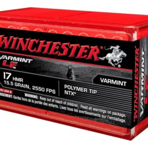 Winchester Varmint LF 17 Hornady Magnum Rimfire (HMR) Ammo 15.5 Grain Polymer Tip